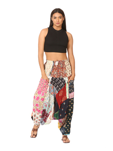 Femmes haute écologique coton toile Harem Joggers confortable décontracté Boho doux respirant Patch travail Cargo pantalon plat gratuit - Product Image 4