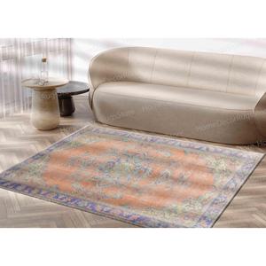 Alfombra Estampada Morada, Diseño Oriental, Antideslizante, Patrón de Medallón, Salón, Regalo, Alfombra Delgada No Tejida - Product Image 3