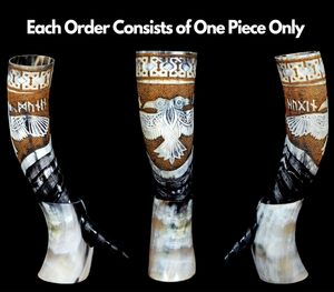 Cuerno para beber vikingo Skal con soporte y estuche de cuero Cuerno para beber Guerrero Cuerno para beber auténtico para cerveza Mead Medieval - Product Image 2