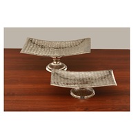 Vente chaude moderne cuisine de tous les jours assiettes de mariage Top tendance martelé texturé métal salade fruits noix plat de service pour les fêtes