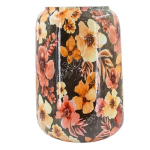 Grande jardinière en métal à imprimé émaillé avec logo personnalisé, vase à fleurs en fer fait à la main, meilleur design pour la décoration de la maison ou de la table de mariage - Product Image 2