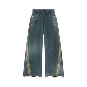 Conjunto Deportivo Unisex Personalizado, Sudadera con Bordado Desgastado, Pantalones Deportivos Anchos, Transpirables, 100% Poliéster, Trajes Deportivos de Invierno - Product Image 4