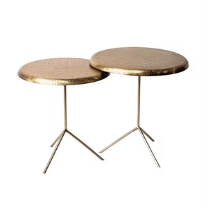 Top Selling Gold Handmade Patterned <b>Round</b> Top Metal Side <b>Table</b> for Decoration At Best Price - Product Image 1