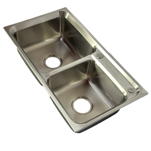 Évier de cuisine double bac en acier inoxydable 304 Leimanxi, épaissi 0,62 mm, moderne, grand, simple, double fente, 7545 - Product Image 3