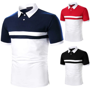 เสื้อโปโลแขนสั้นแฟชั่นสำหรับผู้ชาย,เสื้อโปโลแขนสั้นมี2สีตัดกัน - Product Image 6