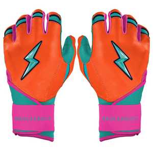 Gants de frappe personnalisés Aqua Orange à manches longues pour baseball et softball, paume en cuir Cabretta de qualité supérieure, adhérence améliorée, entraînement adulte AREONE - Product Image 1