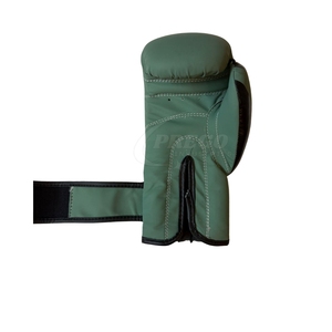 Gants de boxe verts personnalisés pour l'entraînement et le sparring, en cuir PU, avec sangle de poignet réglable, logo OEM, pour hommes et femmes, vente en gros - Product Image 5
