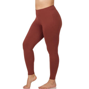 Leggings hasta el tobillo para mujer, hechos a medida al por mayor, de spandex/poliéster, elásticos, antibacterianos, sin costuras, color sólido oscuro, para yoga y gimnasio - Product Image 5