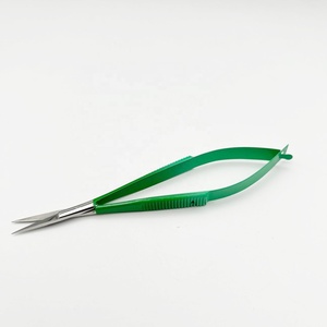 Ciseaux à sourcils Aroosh Crop AC-LS-015 en acier inoxydable, vert, lame droite et aiguisée, manche en acier inoxydable, pour droitiers, beauté - Product Image 3