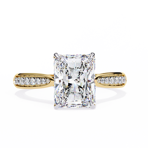 Bague élégante ronde en diamant de laboratoire de taille brillante certifiée IGI VVS VS D E 14K rose jaune blanc or promesse bijoux cadeau - Product Image 3