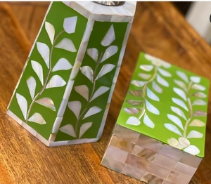 Juego de Regalo Religioso Árabe para Ramadán, Personalizable, con Incrustaciones de Nácar, Bandeja para Quemador de Incienso, Aroma a Rosa, Medio Oriente - Product Image 2