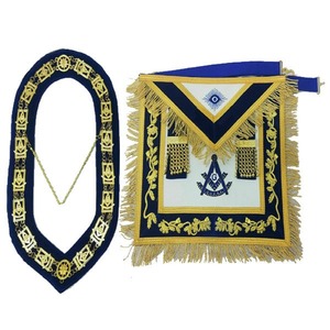 Collier de chaîne maçonnique lourd avec broderie dorée LODGE & DEGREE REGALIA Leather Products - Product Image 6