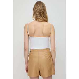 Body de poliamida de estilo casual con tirantes finos, cuello redondo elástico, manga casquillo, ajuste regular y logotipo frontal, 220g Mega Merchant - Product Image 6