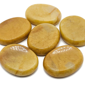Pierres d'inquiétude d'aventurine jaune | Pierres de poche en cristal naturel pour la guérison, la méditation et le soulagement du stress | Fourniture en gros - Product Image 1