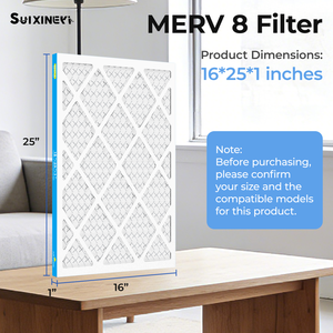 Filtre HVAC de remplacement SUIXINEYI MERV 8, filtre à air plissé 16x25x1 pour climatiseur résidentiel et commercial, forme rectangulaire - Product Image 4