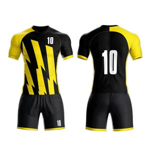 Kits de maillots et shorts de football d'équipe pour hommes Chemises respirantes personnalisées Kit d'uniformes de football Kits de vêtements de sport pour activités d'intérieur pour adultes - Product Image 1