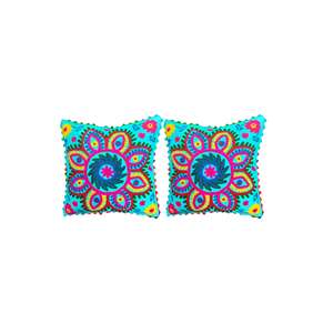 Fundas de Cojín Bordadas con Flores Multicolores Hechas a Mano, 16x16, Decorativas, Lavables, para Sofá o Cama - Product Image 5
