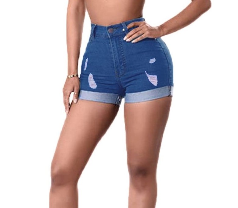 Shorts de mezclilla de longitud a la rodilla para mujeres para