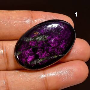 พลอยเพชร Purpurite สีม่วงไฟ Cabochon สวยหลังแบนหิน Purpurite เรืองแสงสําหรับการทําเครื่องประดับในราคาขายส่ง - Product Image 5