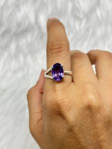 Natural Amethyst Silver <b>Ring</b> Amethyst Gemstone Silver <b>Statement</b> <b>Ring</b> Handmade Silver <b>Ring</b> for Women's - Product Image 2
