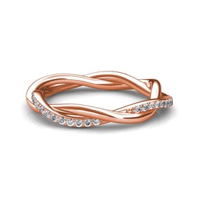 Bague de mariage torsadée pour femme Eternity 14K Gold Certified IGI Lab Grown Perfect Promise Anniversary Surprise Gift - DS0432 - Product Image 2