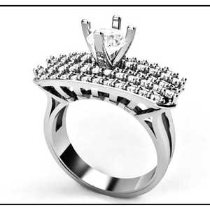 American Diamond Cluster <b>Rings</b> Princess Cut Stainless Steel Inlay with 18K Plating Stylish Casual Engagement <b>Ring</b> Touch Glamour - Product Image 1