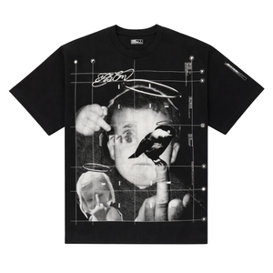 เสื้อยืดผู้ชายทรงหลวมสีดำเข้ม ผ้าฝ้าย 100% สไตล์วินเทจ ลำลอง สตรีทแวร์ เนื้อผ้านุ่ม ระบายอากาศดี เหมาะสำหรับใส่ในชีวิตประจำวันในเมือง - Product Image 2