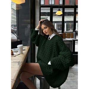 Cardigan décontracté d'hiver pour femme avec appliques brodées, dentelle et col à nœud, 100 % acrylique, manches lanternes - Product Image 3