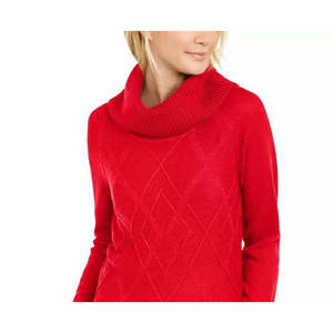 Maglione Vintage Floreale da Donna Tommy Hilfiger in Maglia a Treccia, Traspirante, Sottile, Rosso, Taglia XS, Morbido, con Apertura Frontale, per un Look Casual - Product Image 2