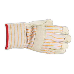 Gran oferta de guantes de aparejo de doble palma de alta resistencia, guantes de trabajo de puño de seguridad de cuero de vaca dividido para trabajos de construcción - Product Image 6
