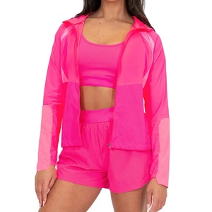 Custom Women's Sets Two Piece Windbreaker <b>Shorts</b> and Jacket Tracksuit Reflective <b>Zip</b> up Nylon Windbreaker <b>Short</b> Set 2026 - Product Image 2
