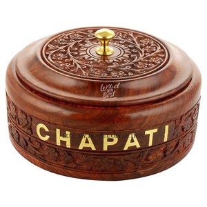Casserole de chapati classique en métal en bois avec une poignée ergonomique finie brossée et résistante à la chaleur pour servir le prix de vente - Product Image 6