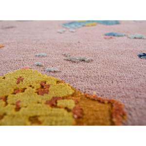 Tapis rectangulaire Kavi rose et violet en laine et soie de bambou noué à la main, motif abstrait 10 mm, pour la maison, le couloir ou la chambre (modèle Hidden Esk-321) - Product Image 3