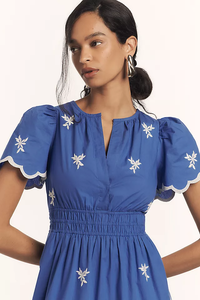 Robe longue d'été décontractée pour femmes brodée Style ukrainien 100% coton tissé taille naturelle pour les vacances - Product Image 5