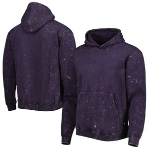 Sweat à capuche pull-over délavé à l'acide de haute qualité avec logo personnalisé pour hommes vente en gros de col à capuche en polaire lourde surdimensionné à motif solide - Product Image 4