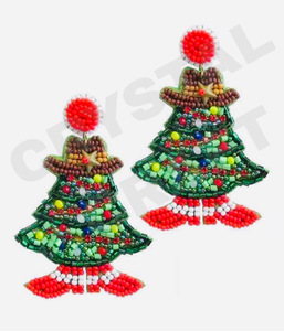 Snowman Dangle Earrings New Arrival <b>Cross</b>-Border Handmade Beads Gold Trendy Creative for Parties Christian Style - Product Image 4