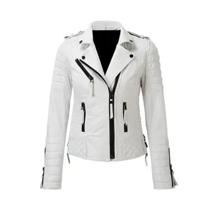 Gran oferta, chaqueta de retazos de cuero rojo y negro a la moda, ropa de calle para mujer, Top corto con letras, chaqueta recortada Sexy - Product Image 1