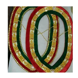 Masonic Shriner Collar Royal Arch Chapter Collar in Gold Finish Red velvet <b>Backing</b> gold jewels plane work neat and clean work - Product Image 3