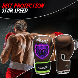 Gants de boxe personnalisables en cuir, séchage rapide, respirants, confortables, avec fermeture auto-agrippante, pour arts martiaux et boxe - Product Image 2