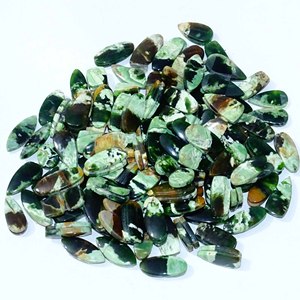 Belle paire de pierres précieuses calcédoine chromée naturelle Cabochon en vrac Prix de gros Pierre précieuse calcédoine chromée pour la fabrication de bijoux - Product Image 3