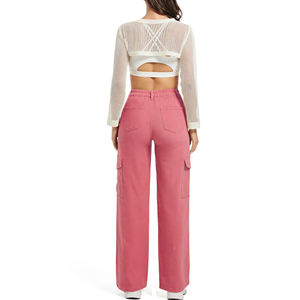 กางเกงคาร์โก้ลำลองเอวกลาง น้ำหนักเบา ใส่สบาย สำหรับผู้หญิง ผ้าฝ้าย 100% สไตล์สตรีทแวร์ - Product Image 3