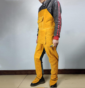 Vêtements de soudage Tablier de soudage en cuir Jambe fendue avec poches Outil pantalon de soudage - Product Image 5