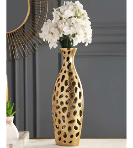 Venta al por mayor jarrones hechos a mano decorativos oro metal florero para eventos fiesta y hogar interior exhibición floral jarrones al por mayor - Product Image 6