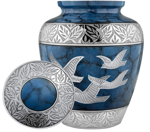 Urnes de crémation en aluminium, grandes urnes funéraires fabriquées à la main pour cendres Urnes funéraires décoratives pour adultes - Product Image 2