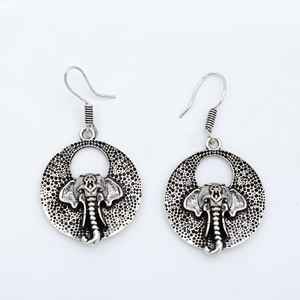 Popular elefante diseñador 925 plata esterlina moda aro colgante pendientes Tribal joyería para mujeres hecho a mano chapado en oro - Product Image 1