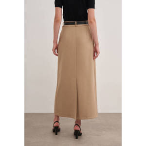 กระโปรงทรงตรงถักจากผ้าขนสัตว์พร้อมเข็มขัดปรับได้สำหรับใส่ทำงาน - Product Image 6