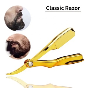 Navaja de Afeitar Recta para Hombre, Herramienta Profesional para Afeitar en Húmedo, Estilizar la Barba, Cuchilla Reemplazable, Equipo de Cuidado Personal - Product Image 3