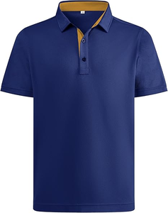 Polos personalizados para hombre, camisa de golf para hombre, camisetas de golf transpirables de manga corta de color sólido, manga corta - Product Image 2