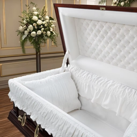 Ataúdes y Féretros Funerarios de Madera Sólida de Alta Calidad al por Mayor, Estilo Moderno Norteamericano, con Opciones de Recuerdos, Directo de Fábrica