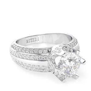 Anillo de Compromiso con Diamante de Corte Redondo, Estilo Único, Solitario con Detalles para Mujer - Product Image 5